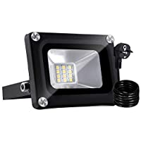Los mejores  - Bellanny 10W Focos LED Exteriores con Enchufe- Proyector LED Blanco Cálido IP65 Impermeable 2000LM 3000K para…
